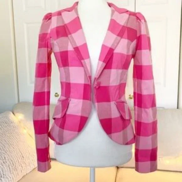 Pink plaid blazer - Picture 1 of 3